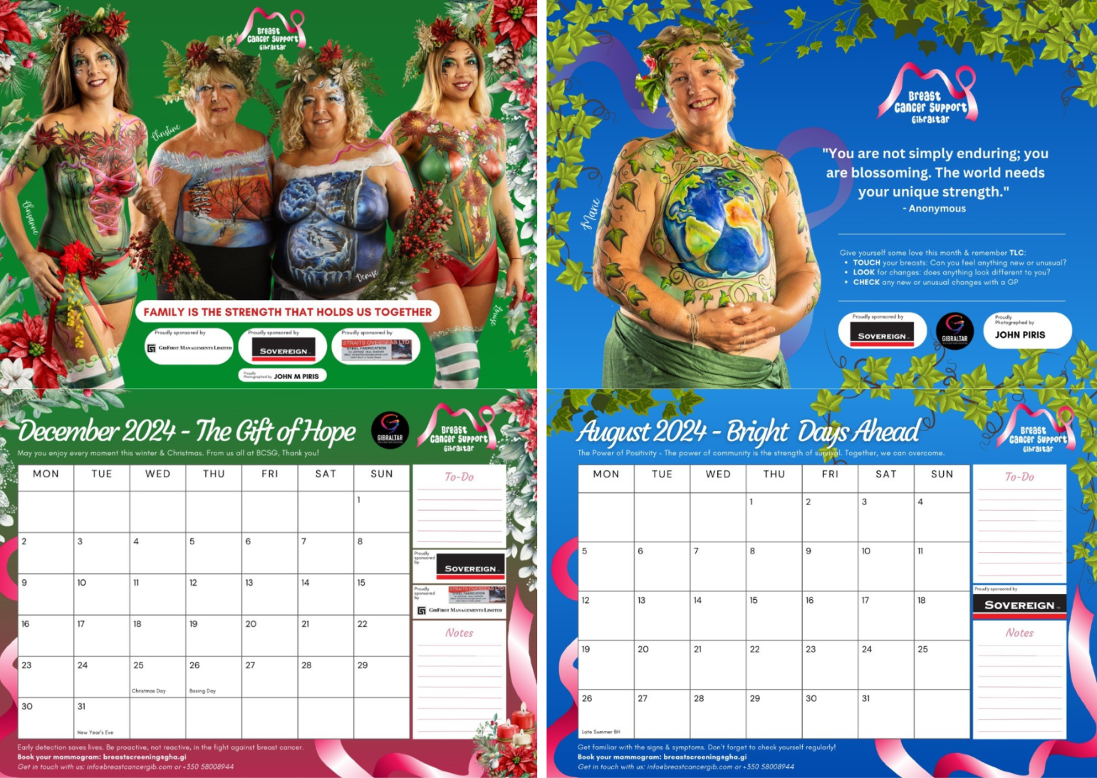 Sovereign Gibraltar staff feature in Breast Cancer Calendar of Courage